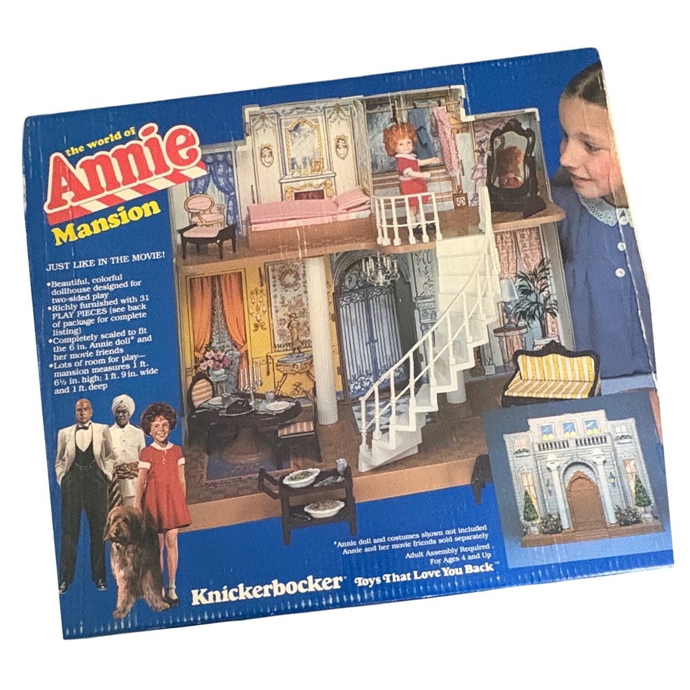 Vintage 1982 Knickerbocker World of Annie Mansion Playset & 6in Annie Doll